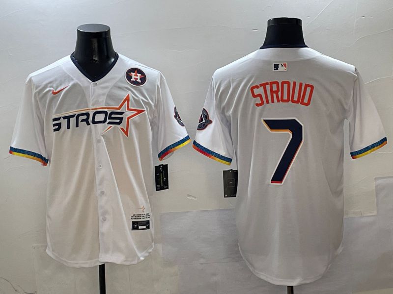 Men Houston Astros #7 Stroud White Fourth generation Joint Name Nike 2025 MLB Jersey style 10
